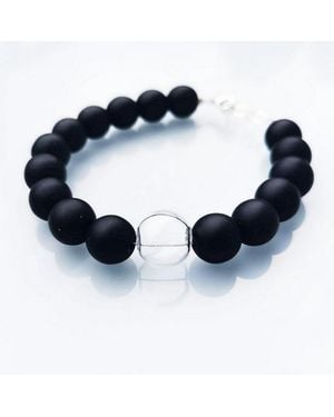Laura Daili Neutrals Timeless Glass Pearl Bracelet - Blue