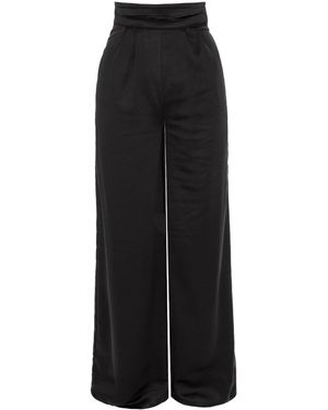 AVENUE No.29 Satin High Rise Wide Leg Trousers - Black