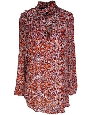 Jennafer Grace Willoughby Tie Front Blouse - Red