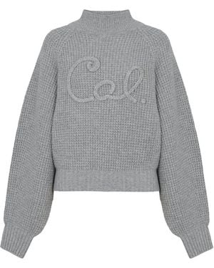 CALLAITE Stella Waffle Pullover - Gray