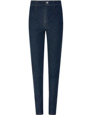 Circular Path Ankle Crop Skinny Jeans - Blue