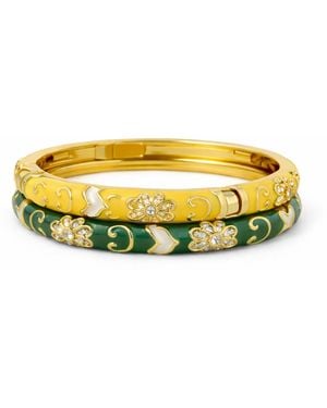 Nuvv Collection Elegant Enamel Bangle With Intricate Detailing - Yellow