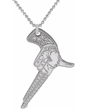 CarterGore Silver Hand Gun Pendant Necklace Medium - Metallic