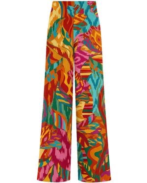 Aloha From Deer Jungle Long Loose Pants - Red