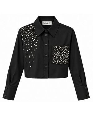 Ma Mulier Crystal Crop Shirt - Black