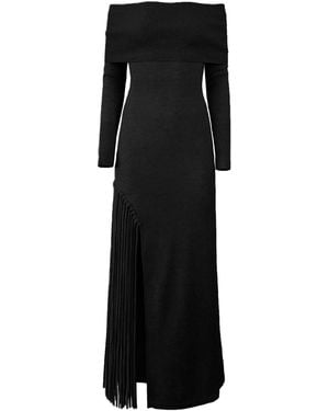 Solgo Atelier Peris On Or Off-Shoulder Cashmere Maxi Dress - Black