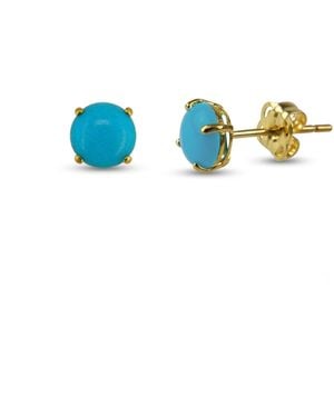Spero London 9Ct Solid Natural Stud Earrings - Blue