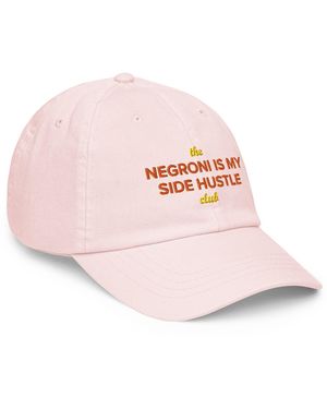 Anchor and Crew Pastel Negroni Is My Side Hustle Club Chino Embroidered Cap - Pink