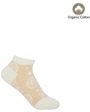 Peper Harow - Made in England Neutrals Paisley Trainer Socks – - White