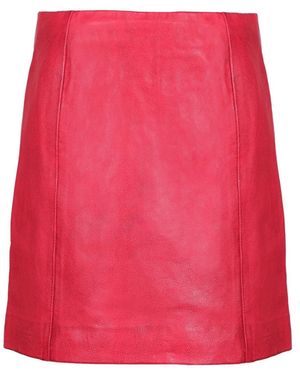 Freaky Nation Leather Mini Skirt Cherry - Pink