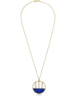 Preeti Sandhu Nerissa Lapis & Pearl Necklace - Metallic