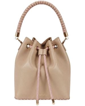 Saonara Brand Neutrals Bucket Bag Taupe Peony Leather - Brown
