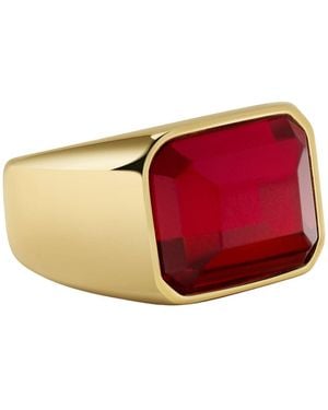 Nialaya Zircon Signet Ring - Red