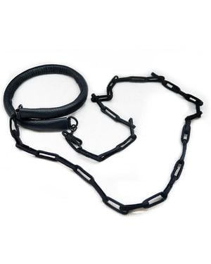 WAIWAI Choker With Leather Chain - Black