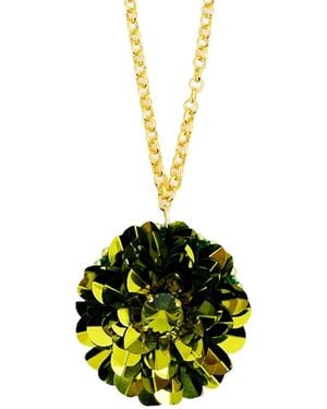 PINAR OZEVLAT Artichoke Layered Dahlia Necklace - Yellow