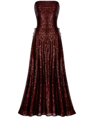 Elsava Long Dress Burgundy - Red