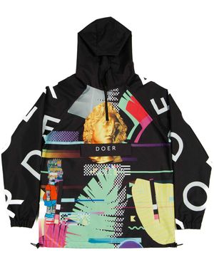 mysimplicated Water Repellent Windbreaker Statue Design W - Black