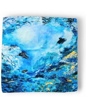 Josie's Editions Neutrals Dolphins Classic Square - Blue