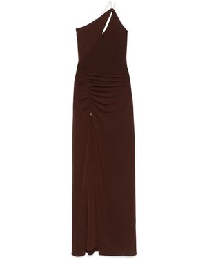 Nissa Open-Back Jersey Midi Dress - Brown