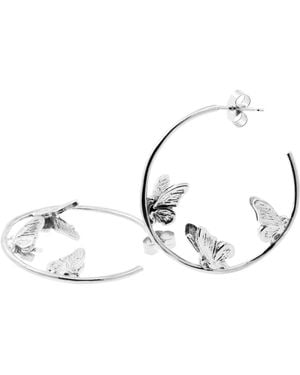 Lee Renee Butterfly Hoop Earrings - Metallic