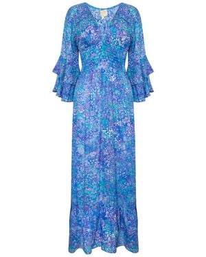 Sophia Alexia Iridescent Bubbles Sorrento Maxi Dress - Blue
