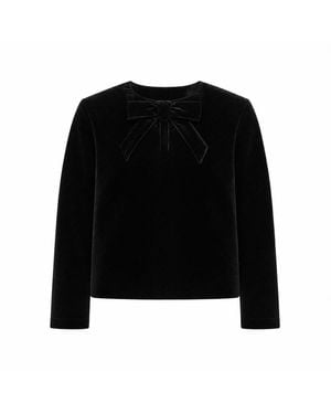 Yumi' Velvet Bow Jacket - Black