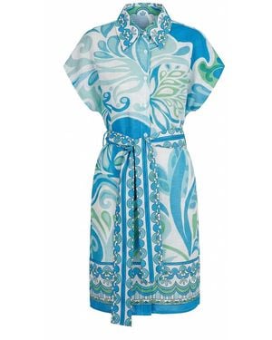 LOVEIST STORE Venice Statement Print Shirt Dress - Blue