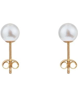 Ora Pearls Small Pearl Studs Earrings - Metallic