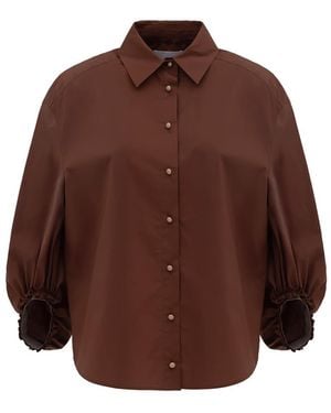 Georgette Dark Sand Shirt - Brown