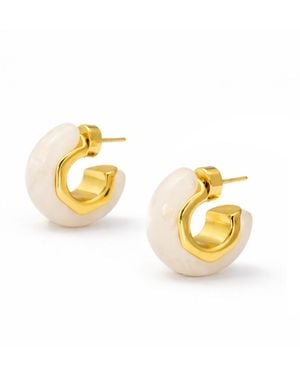 Hye Jane Jewelry Rae Marbled Resin Hoop - Metallic