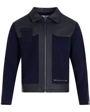 The Gt Atelier Outerwear Herringbone Pocket Style Jacket - Blue