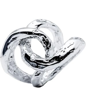 Mercela Sculptural Organic Intertwined Statement Ring – Contemporary Artisan Jewelry Inspired By Natural Forms - Metallic