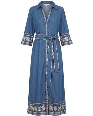 Adrift Clothing Anna Chambray Dress - Blue