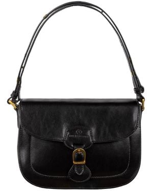 Time Resistance Leather Saddle Bag - Black