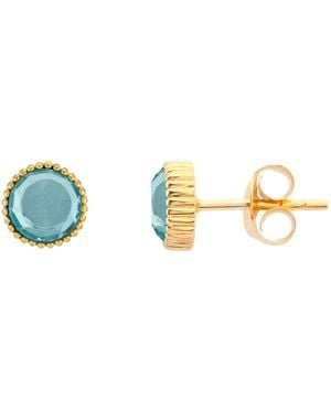 Auree Barcelona March Birthstone Stud Earrings - Blue