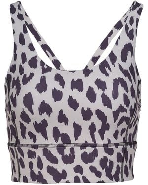 Perky Peach Low Impact Leopard Print Sports Bra - Blue
