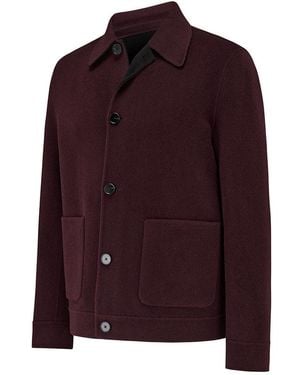 Guards London Irish Reversible Wool Blend Jacket - Purple