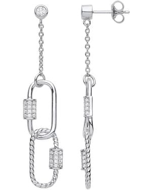 Mejoma Industrial Glam Sterling Drop Earrings - White