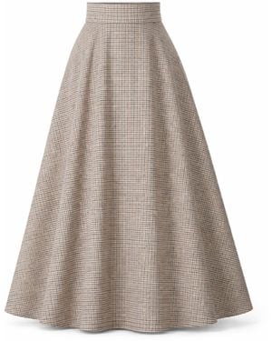 Nikka Place Wool A-Line Skirt With High Waist And Pockets - Grey