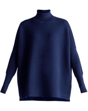 Paisie Turtleneck Ribbed Jumper - Blue