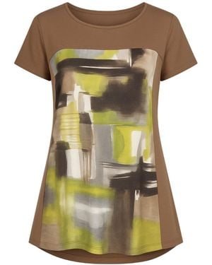 Conquista Abstract Print Jersey Top - Green