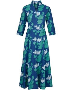 At Last Cotton Chelsea Midi Dress - Blue