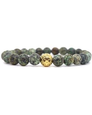 Shar Oke Neutrals African & Brass Bracelet - Green
