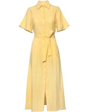 Carolina Benoit Cafe Au Lait Pearled Dress Butter - Yellow