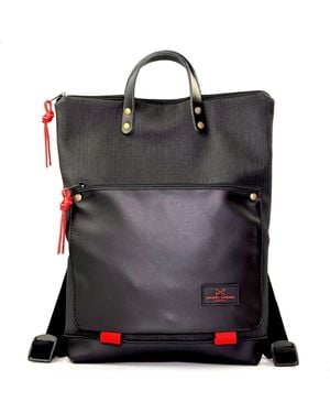 Daniel Chong Waterproof Iconic Book Holder Backpack With Double Zipper - Black