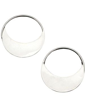 Zula Jewelry + Design Crescent Moon Hoop Earrings Medium - Metallic