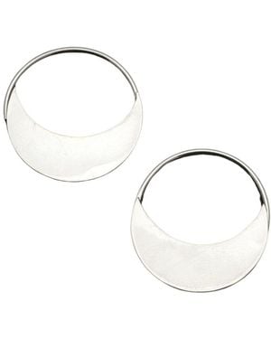 Zula Jewelry + Design Crescent Moon Hoop Earrings Medium - Metallic
