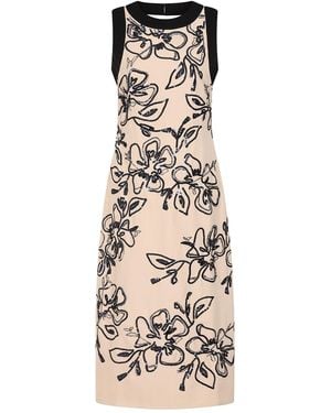 Frock and Frill Neutrals Lexi Floral Sequin Midi Dress - Natural