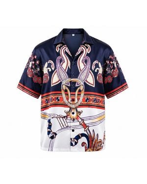 Hustle Cannes Satin-Shirt - Blue