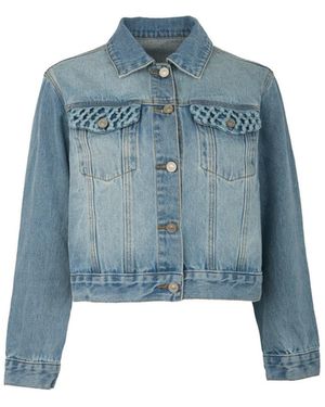 Saachi Woven Pocket Denim Jacket - Blue